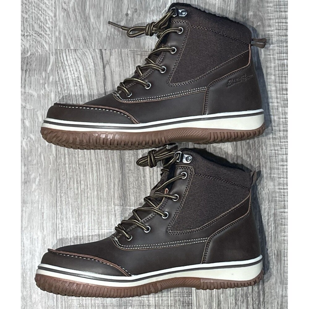 Eddie Bauer Waverly Boots Men's Size 8 S Moc Toe Waterproof Brown Leather